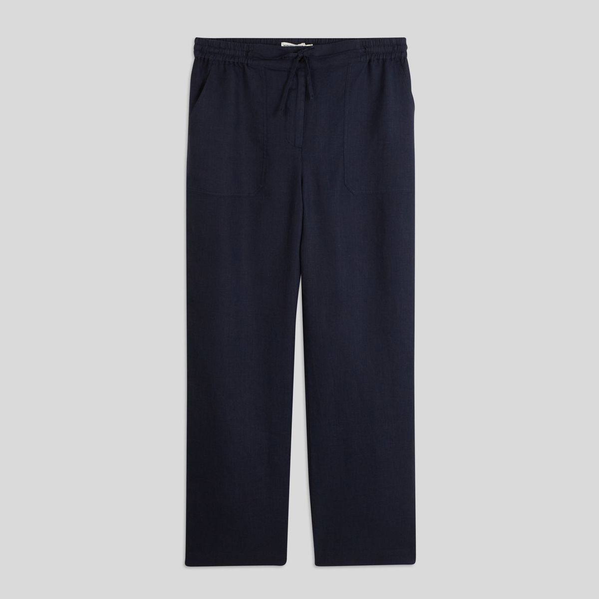 Pantalon taille semi elastiquee uni en lin Monoprix La Redoute