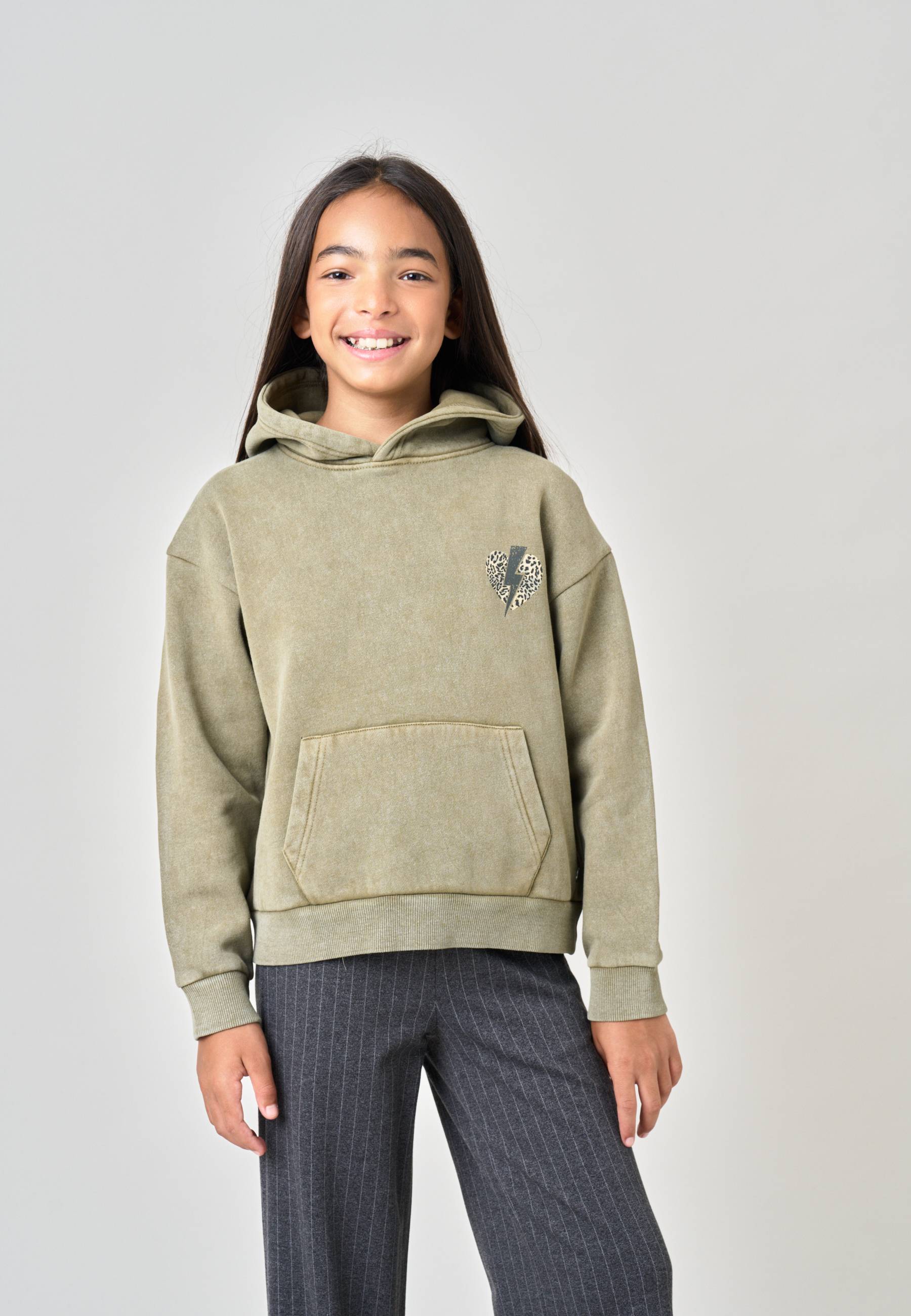 Sweat à capuche fille imprimé graphique dos NAMASTE, DEELUXE