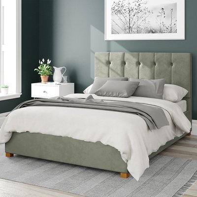 Vertical Buttoned Velvet Ottoman Storage Bed SO'HOME