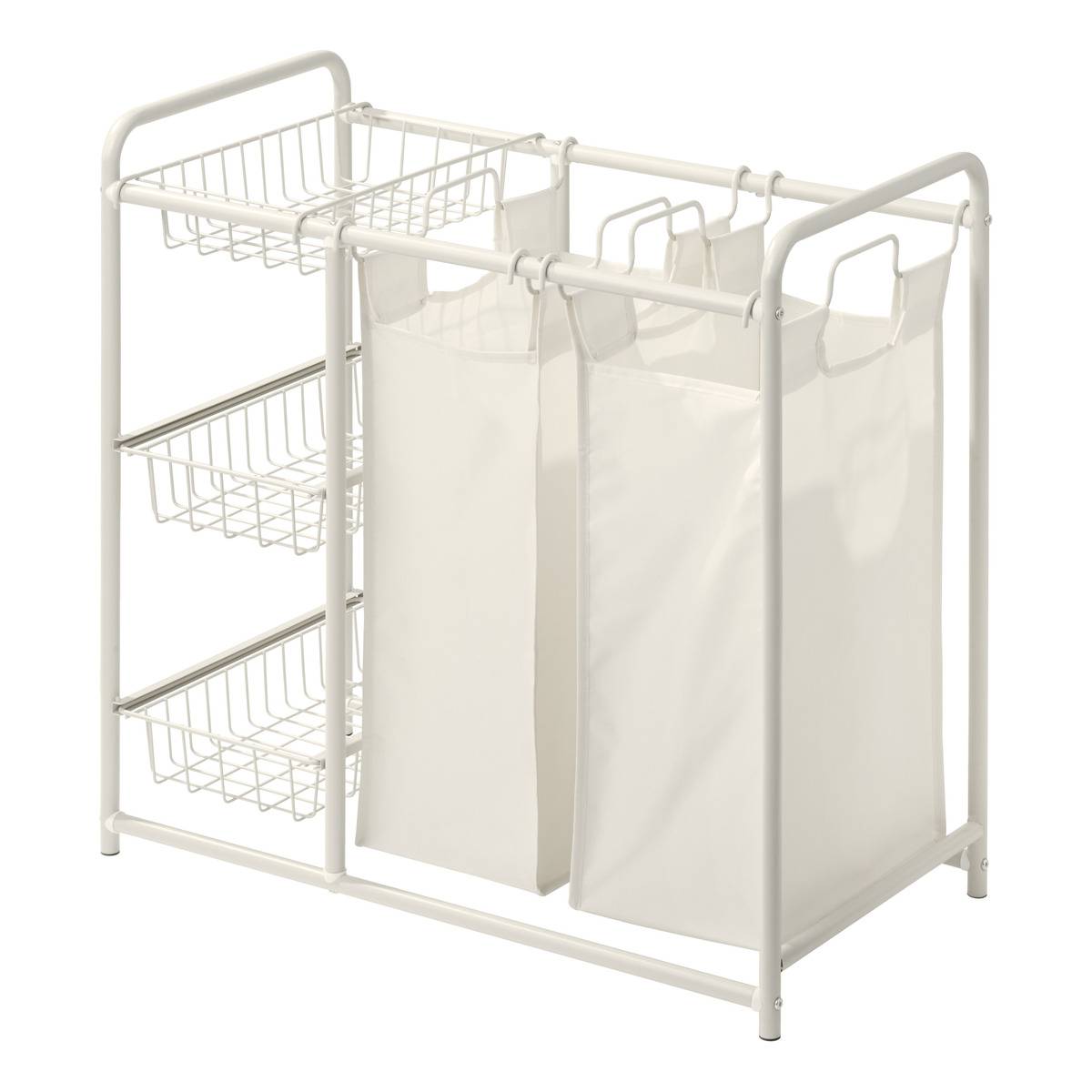 Meuble à linge 2 compartiments et 3 paniers LINEA, 5FIVE SIMPLY SMART