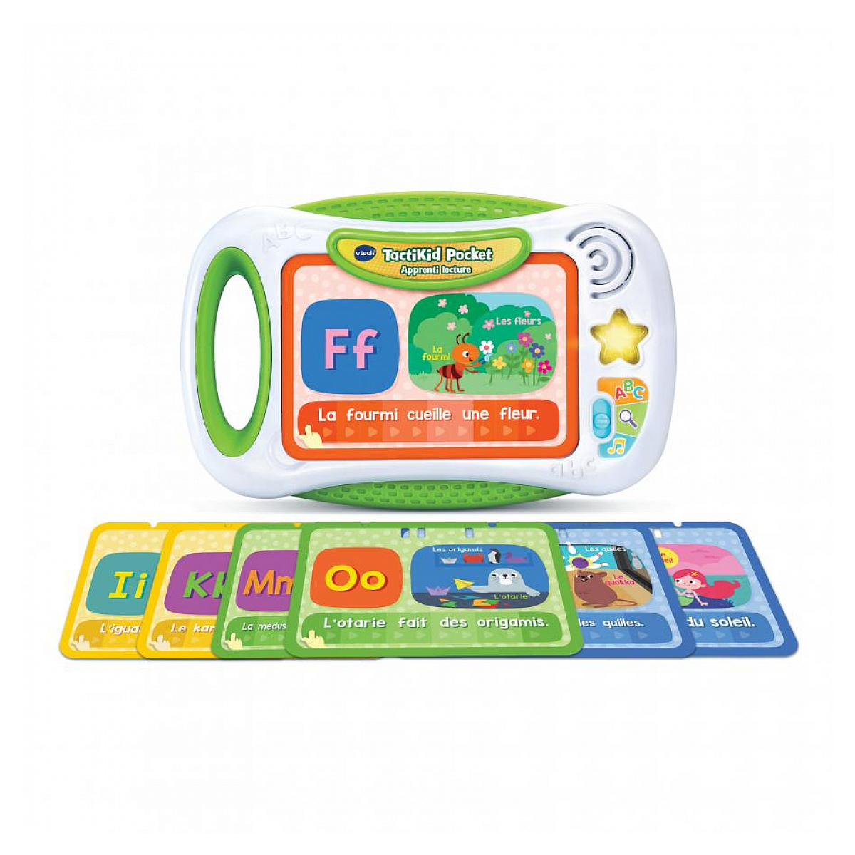 Cadeau Enfant Français Tablette Éducative VTech TactiKid Pocket - Apprentissage Lecture 4-7 Ans - 14 Fiches - Sans Écran Ordinateur Enfant 3 Ans