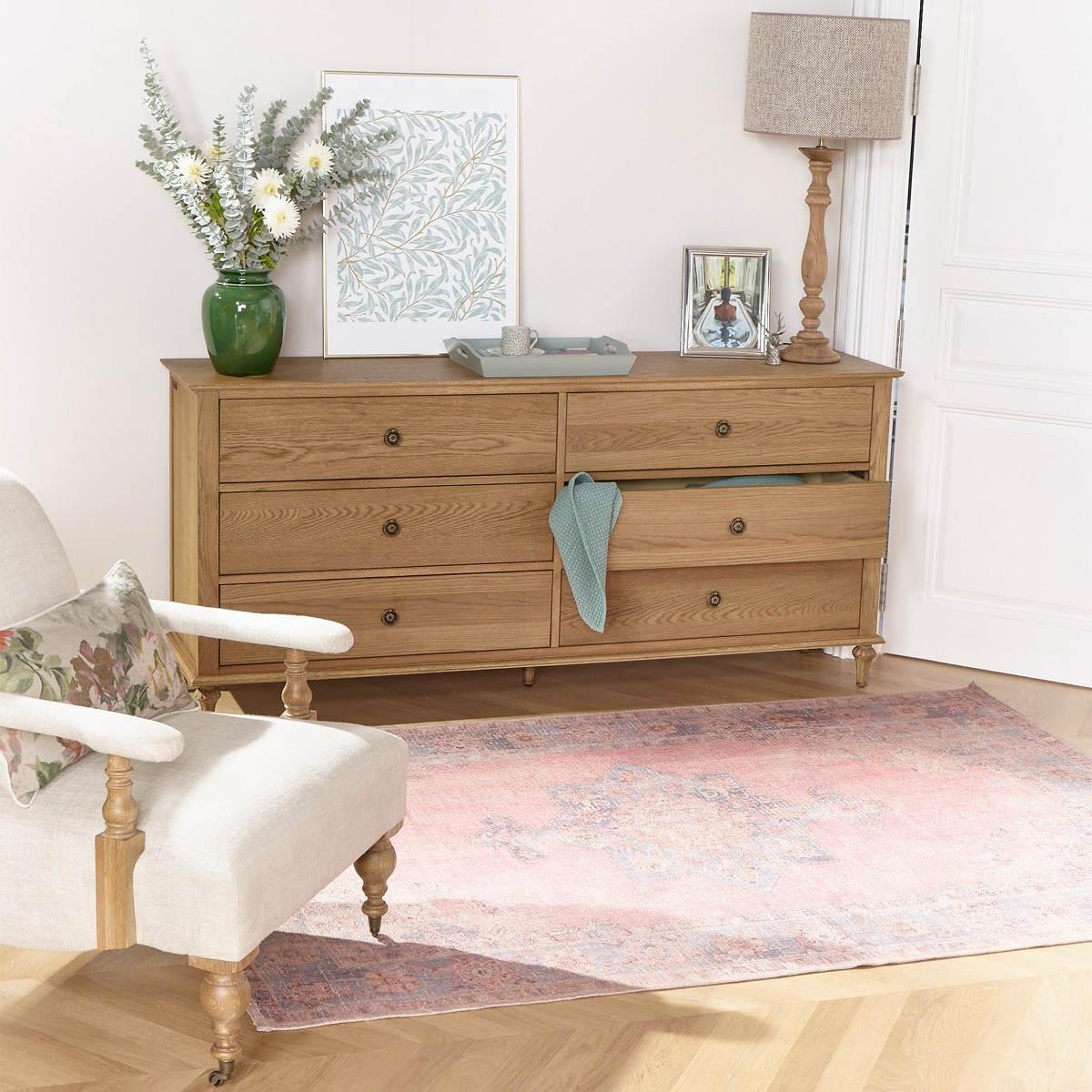 Commode en chêne 6 tiroirs OLIVIA, ROBIN DES BOIS