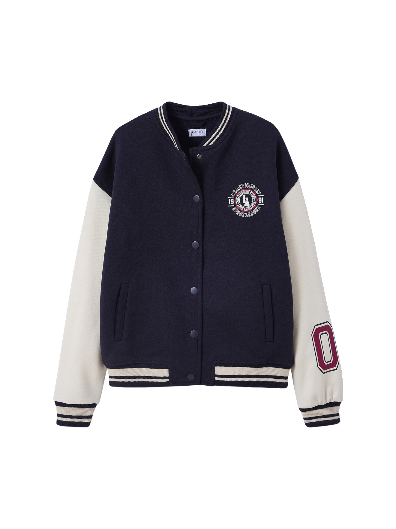 Blouson teddy en molleton avec détail numéro manche, JONEN