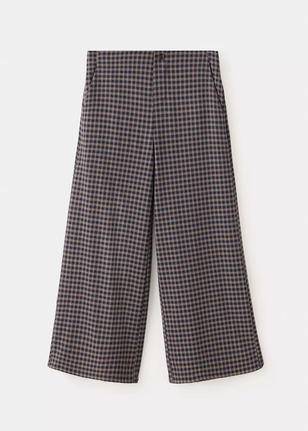 Pantalon wide leg à carreaux, MANGO KIDS
