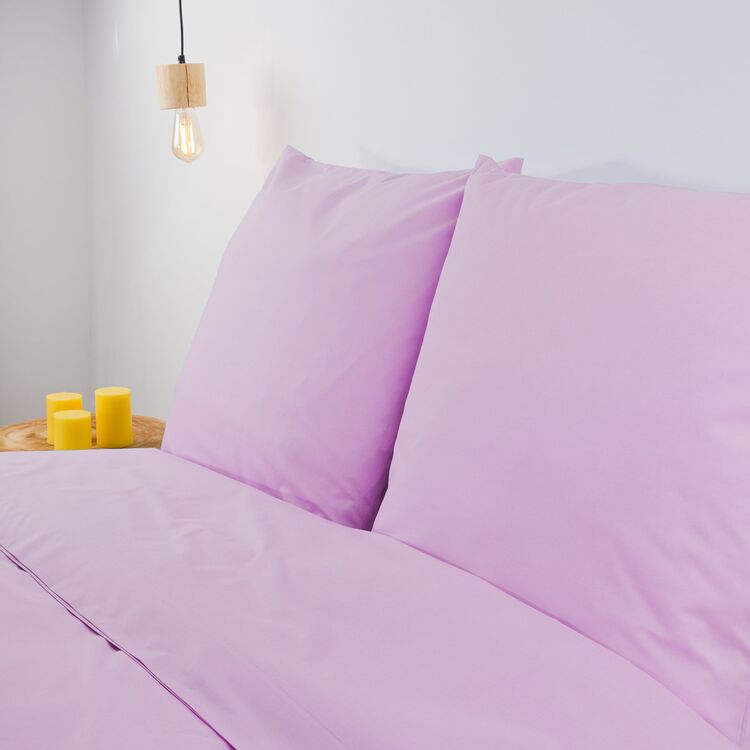 Drap Plat Today 100% Coton Poudre De Lila 180x290 Cm - Douceur Et Élégance