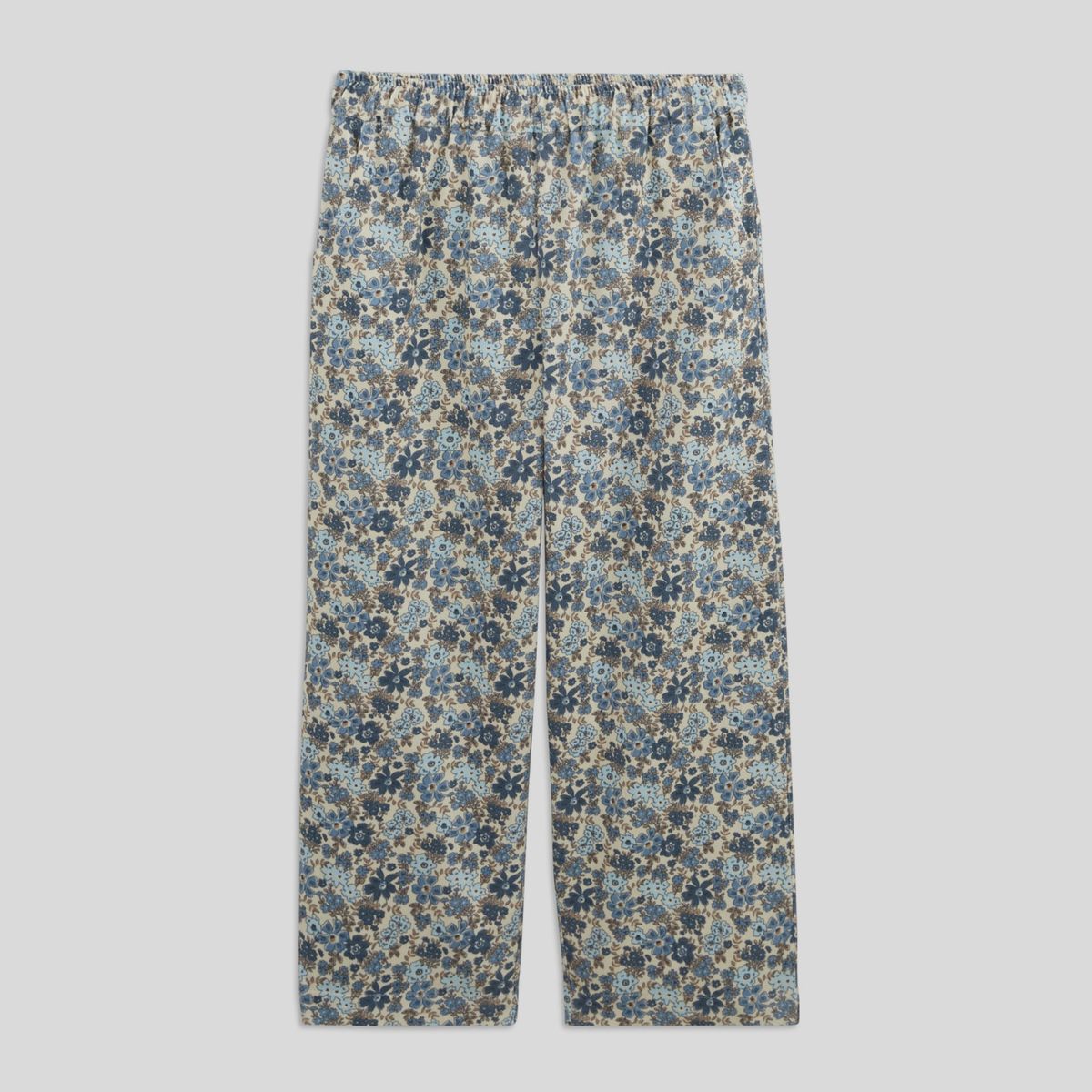 Pantalon imprim en velours c tel coton bio cremeux Monoprix