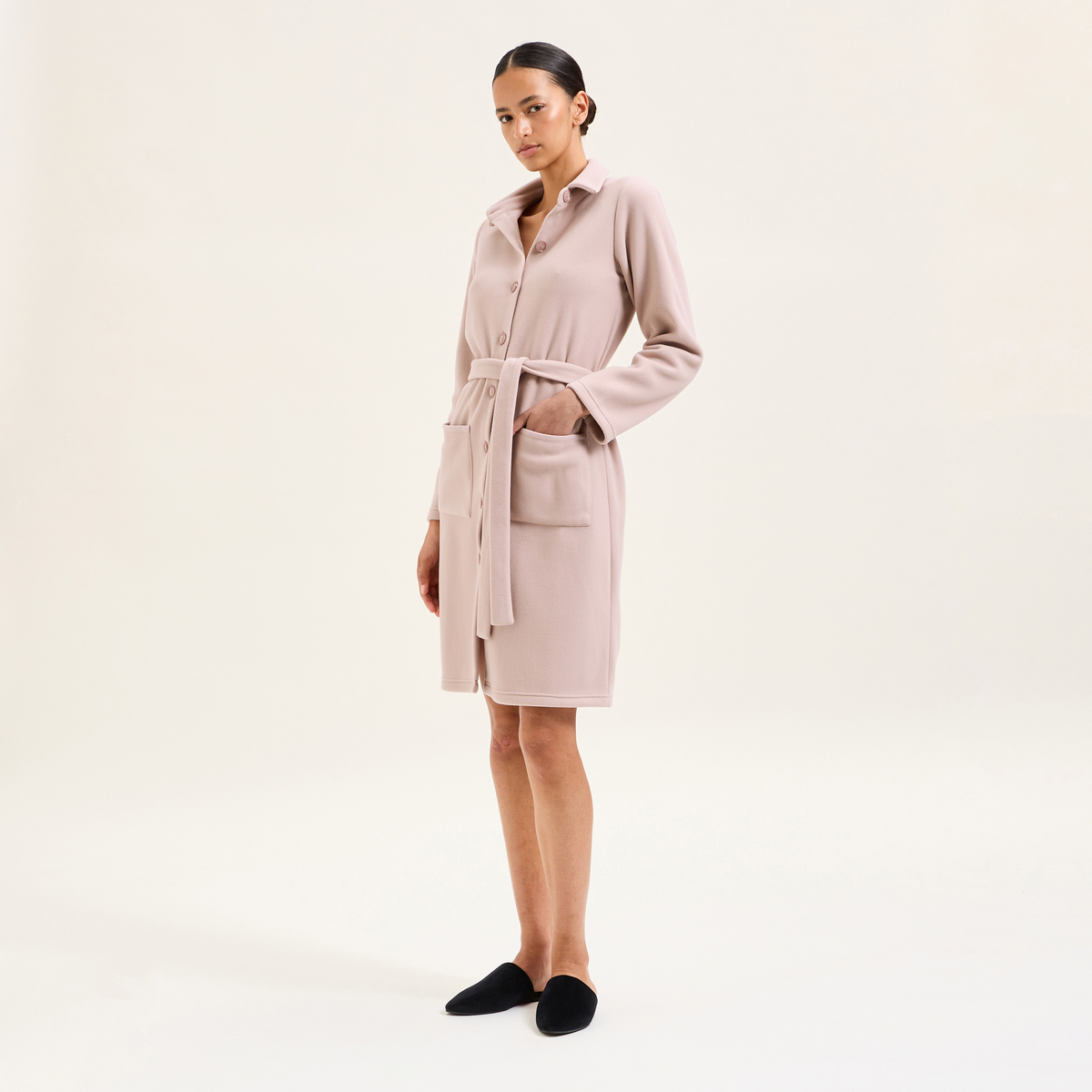 Robe de chambre col classique en polaire NINON, LAURENCE TAVERNIER