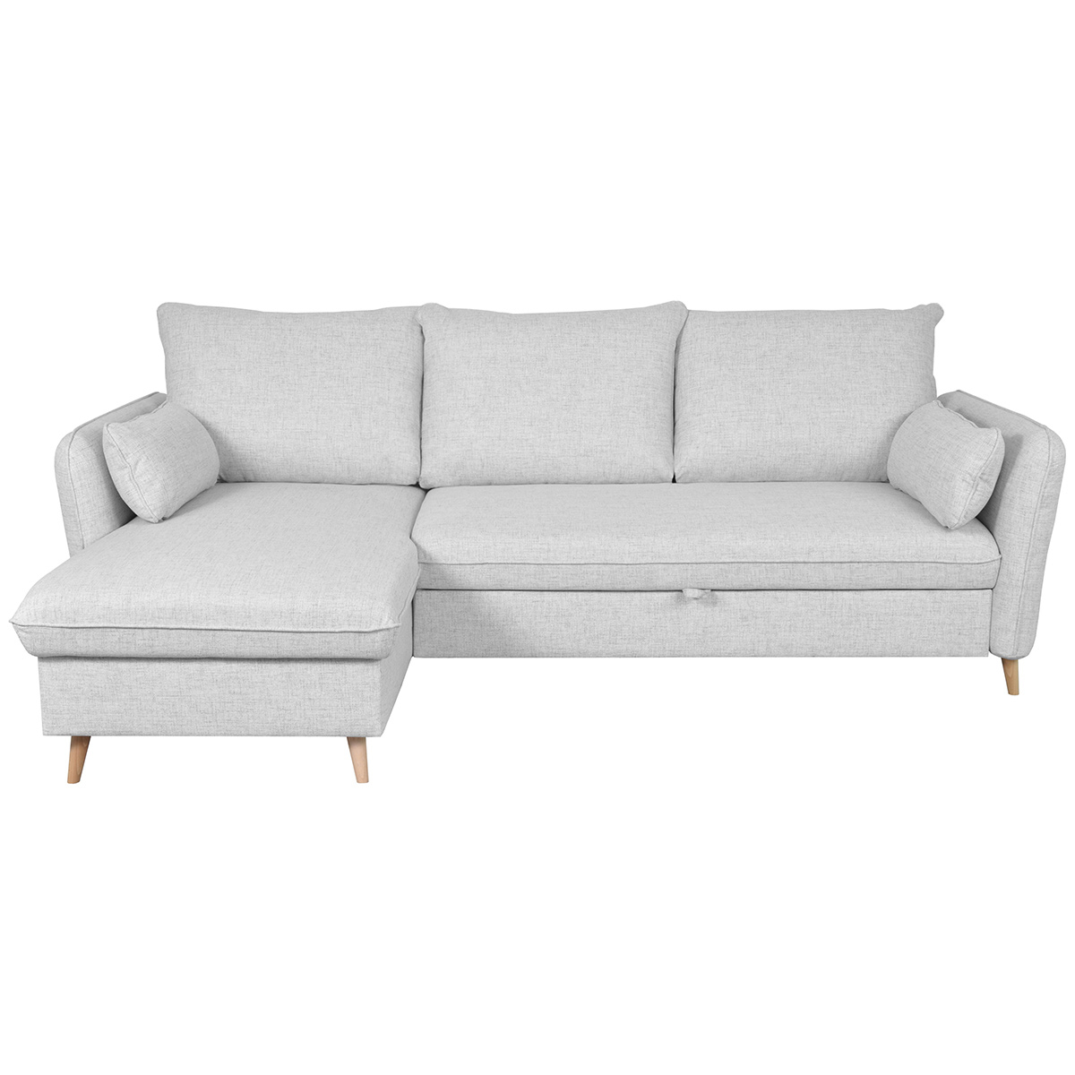 Canapé d'angle convertible réversible avec coffre en tissu 3-4 places DRISS, MILIBOO