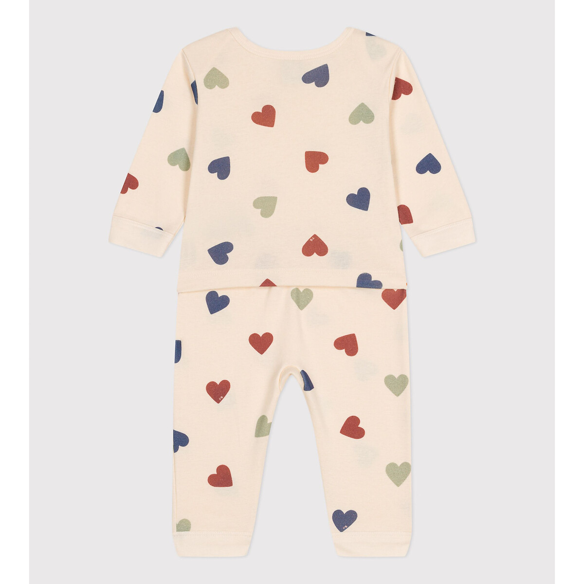 Pijama sem pés estampado coração Petit Bateau
