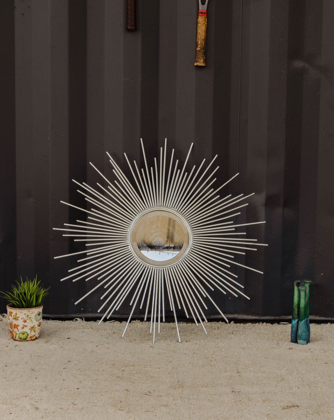 Miroir soleil en métal argenté Igor N°1134 - Bon état, DEBONGOUT