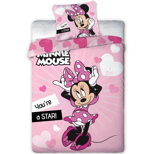 Parure de lit enfant star rose Minnie Mouse