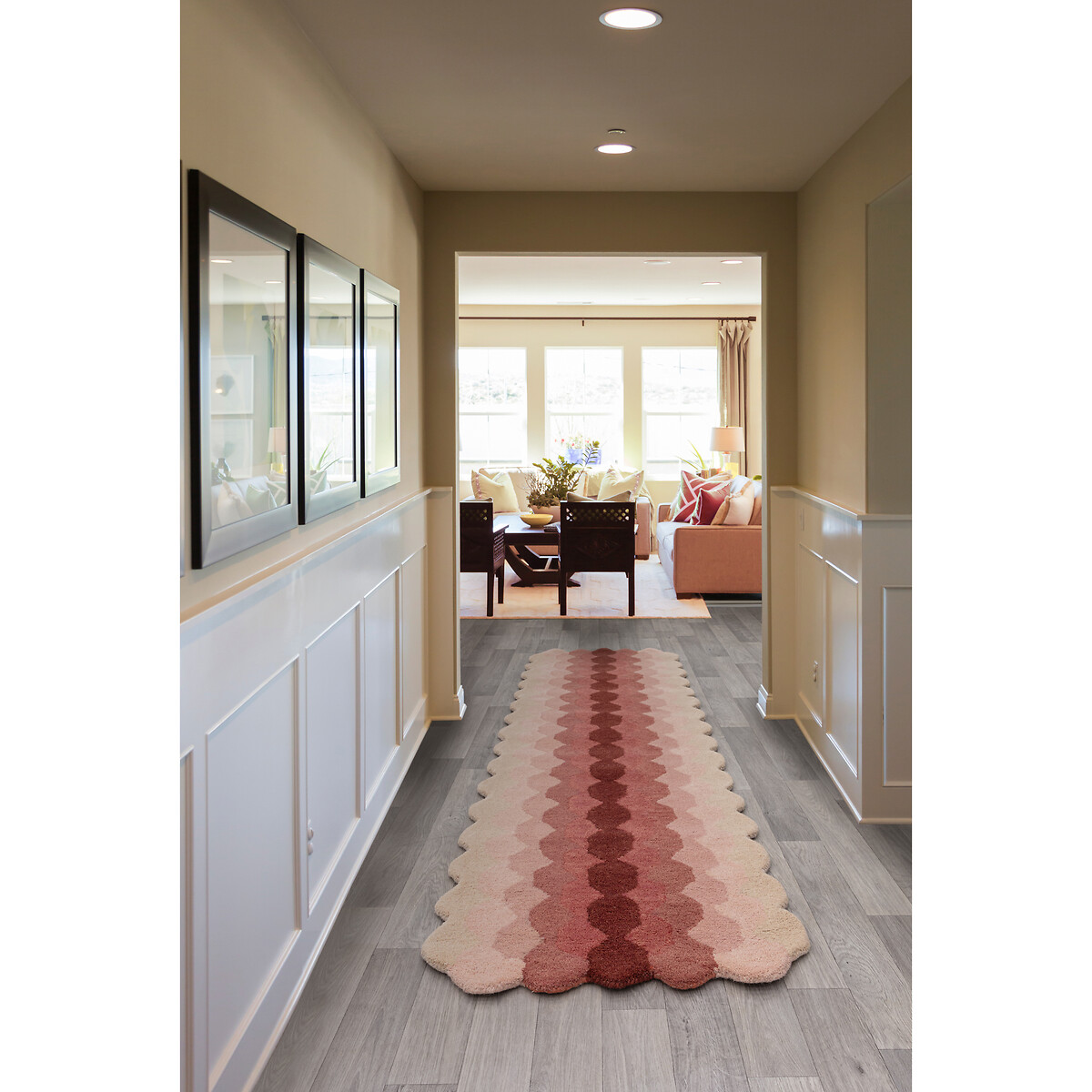 Gradient Pattern Hand Tufted Runner Rug in 100% Wool, ÉDITÉ