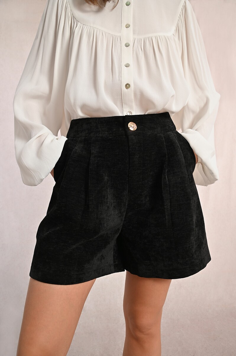 High Waist Velour Shorts, MOLLY BRACKEN