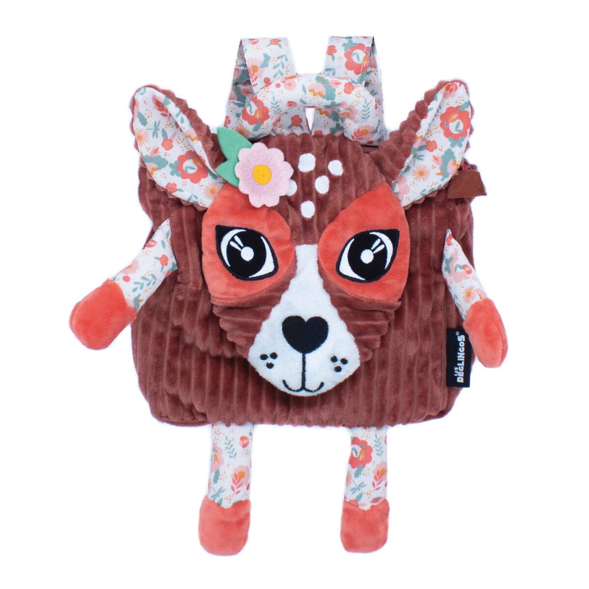 Sac dos en velours melimelos la biche rose Les Deglingos La