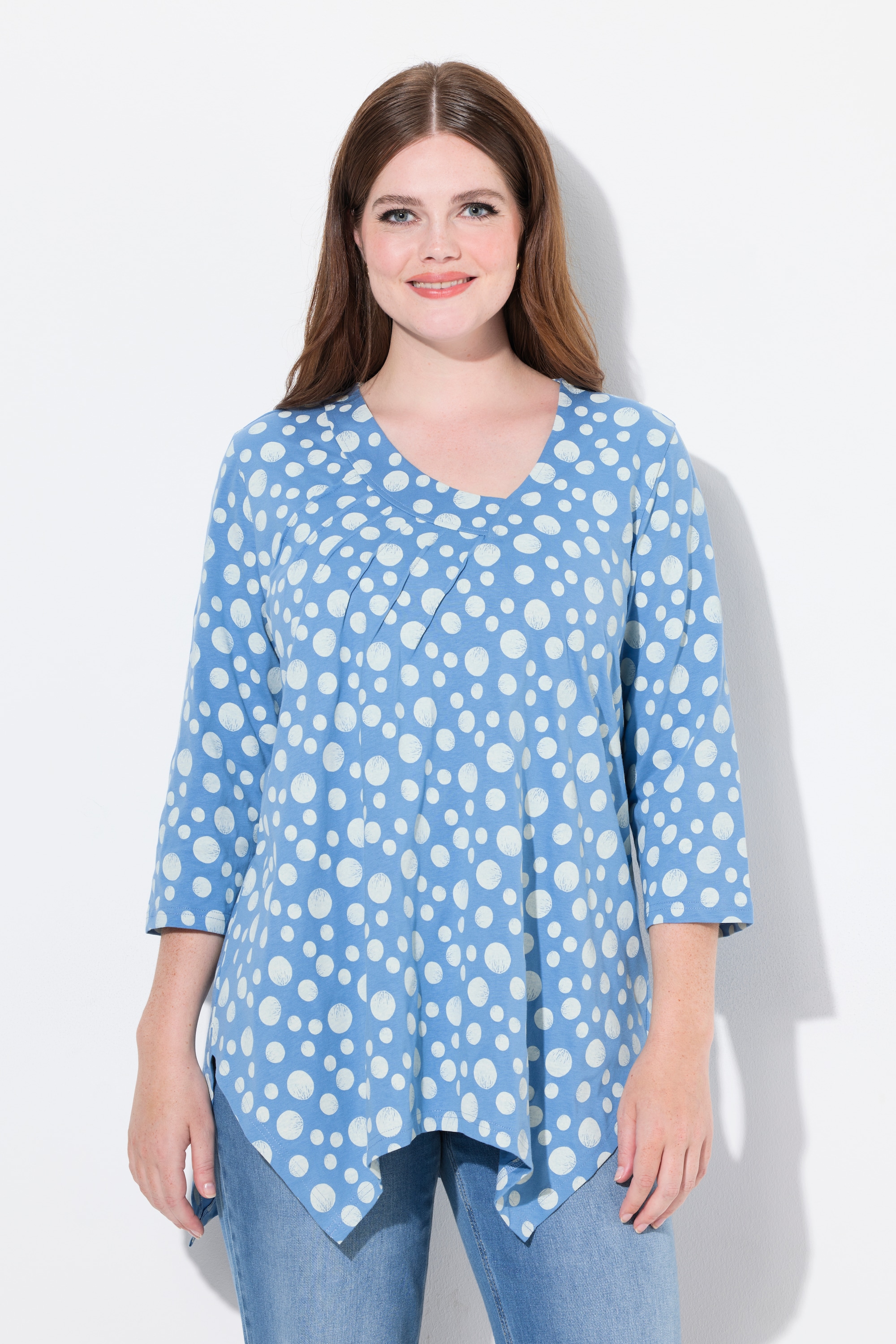 Chemise, ourlet en pointes, col en V, ULLA POPKEN