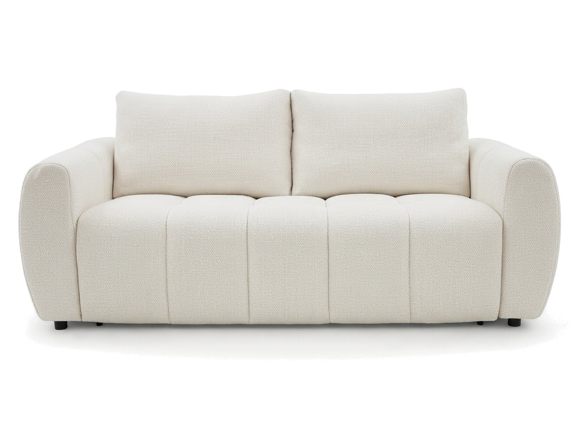 Canapé droit convertible 3 places en tissu lisse, FUJI, BOBOCHIC