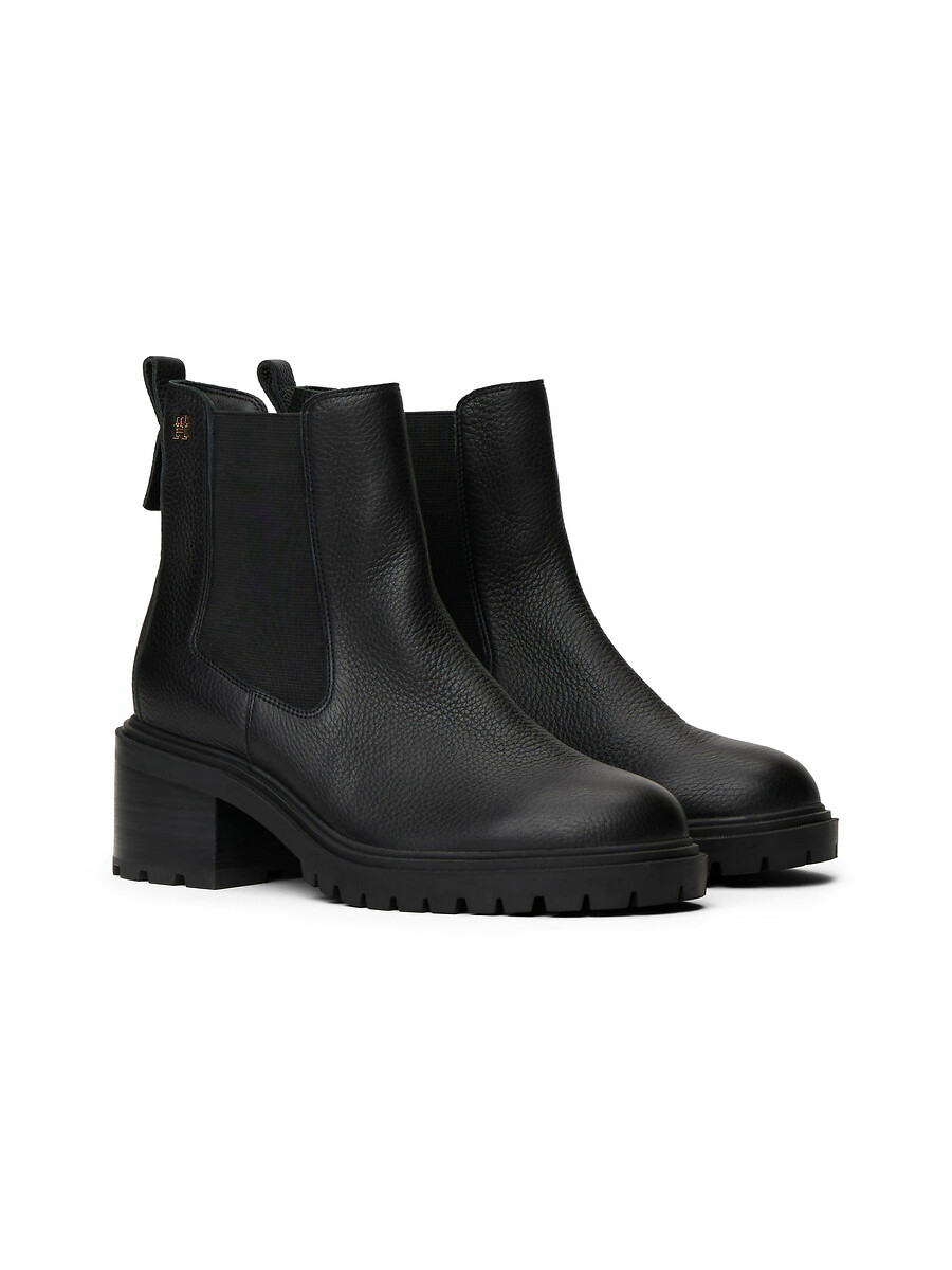 Tommy Hilfiger Botas Chelsea con tacón, de piel