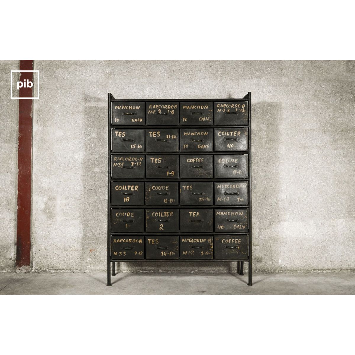 commode metal d'atelier 24 tiroirs