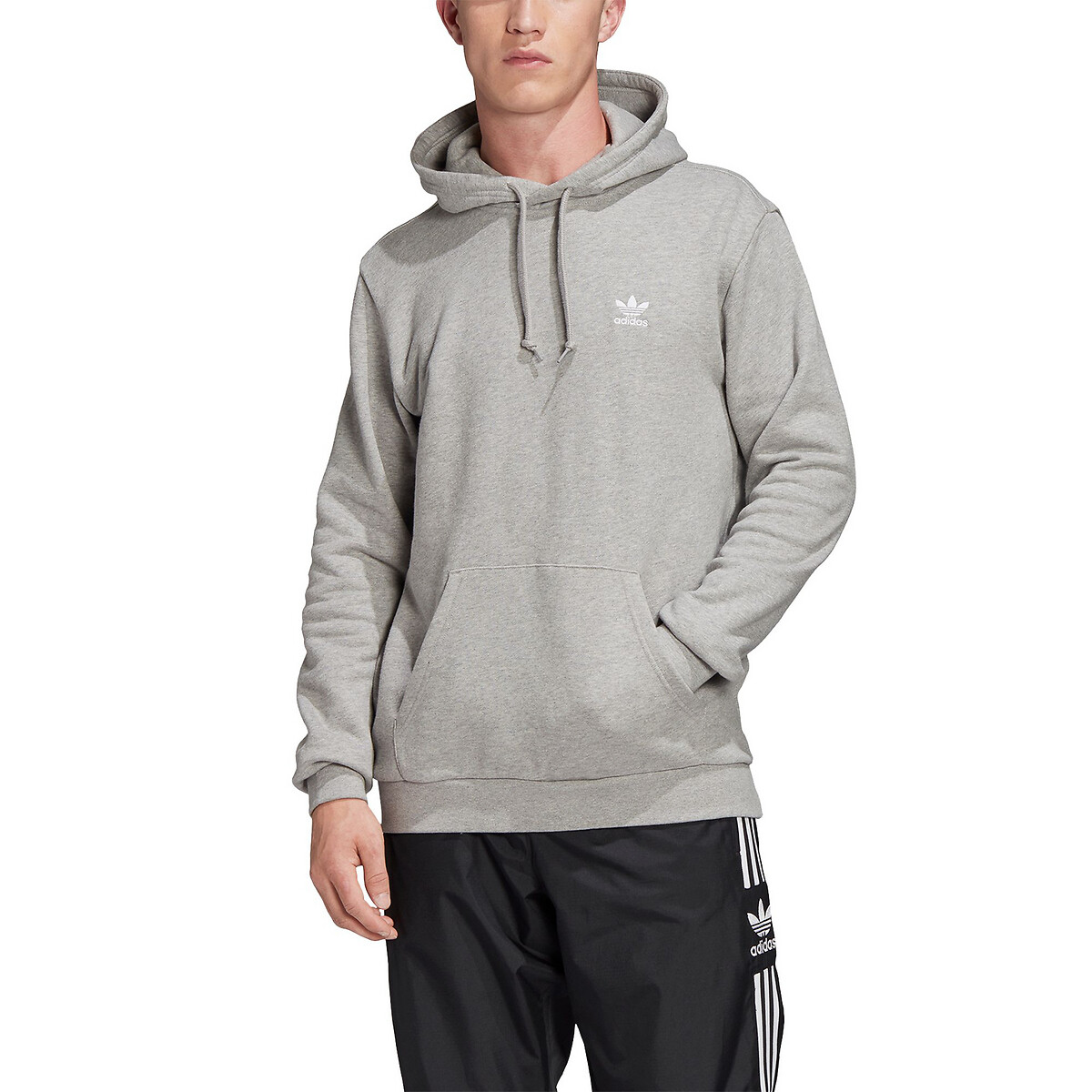 Sudadera con capucha y pequeño logo trefoil gris Adidas Originals | La  Redoute