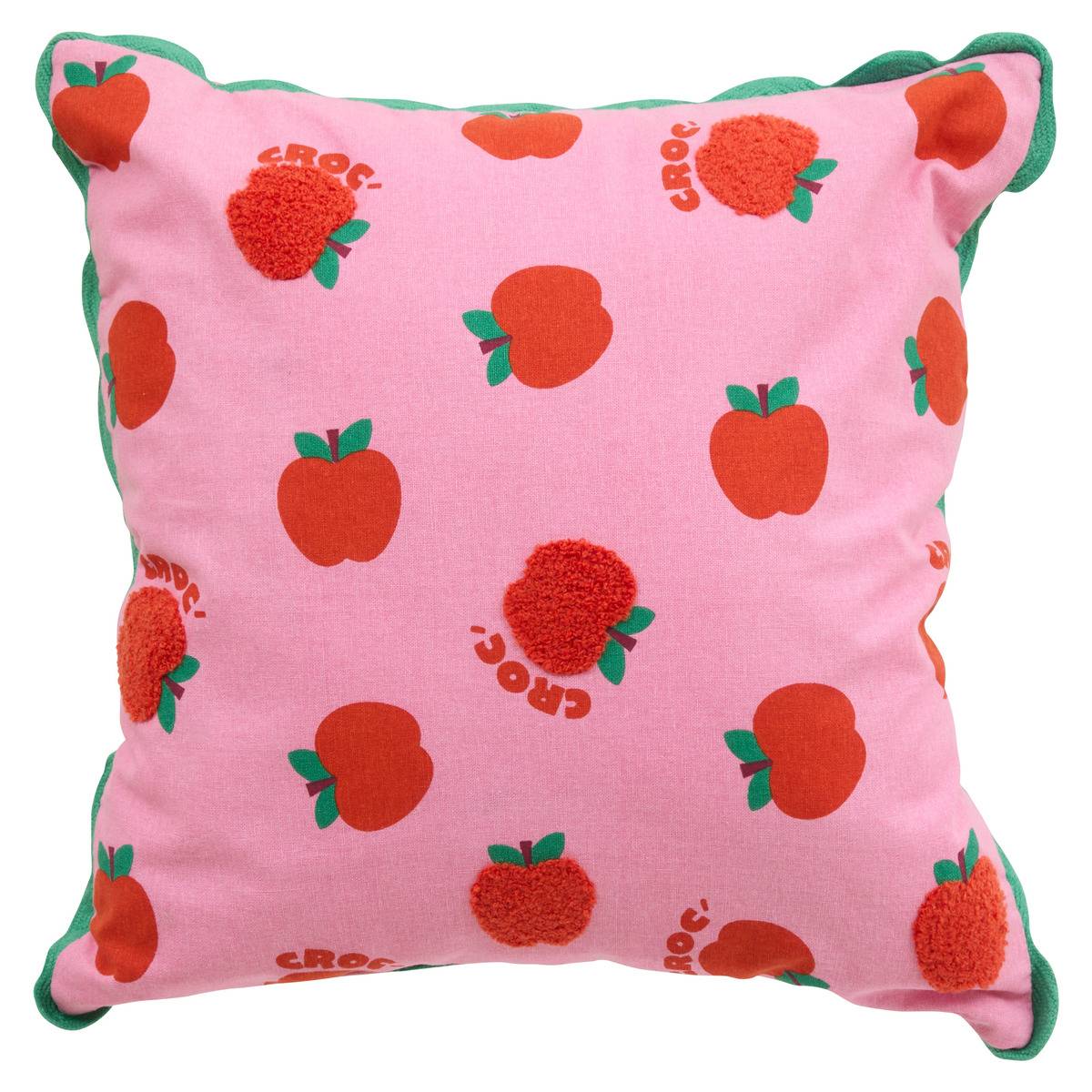 Coussin imprimé pomme 40x40cm CHA CHA POP, ATMOSPHERA FOR KIDS