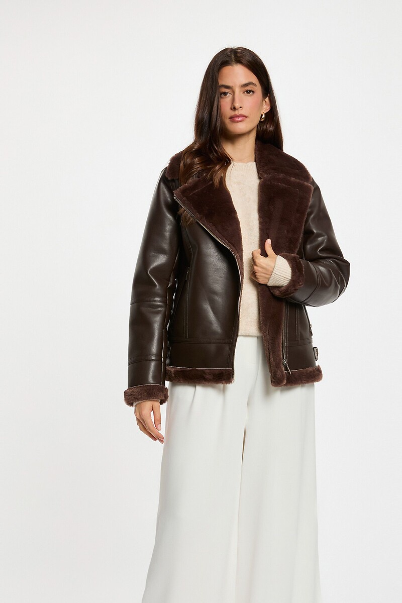 Giacca oversize in ecopelle, MORGAN