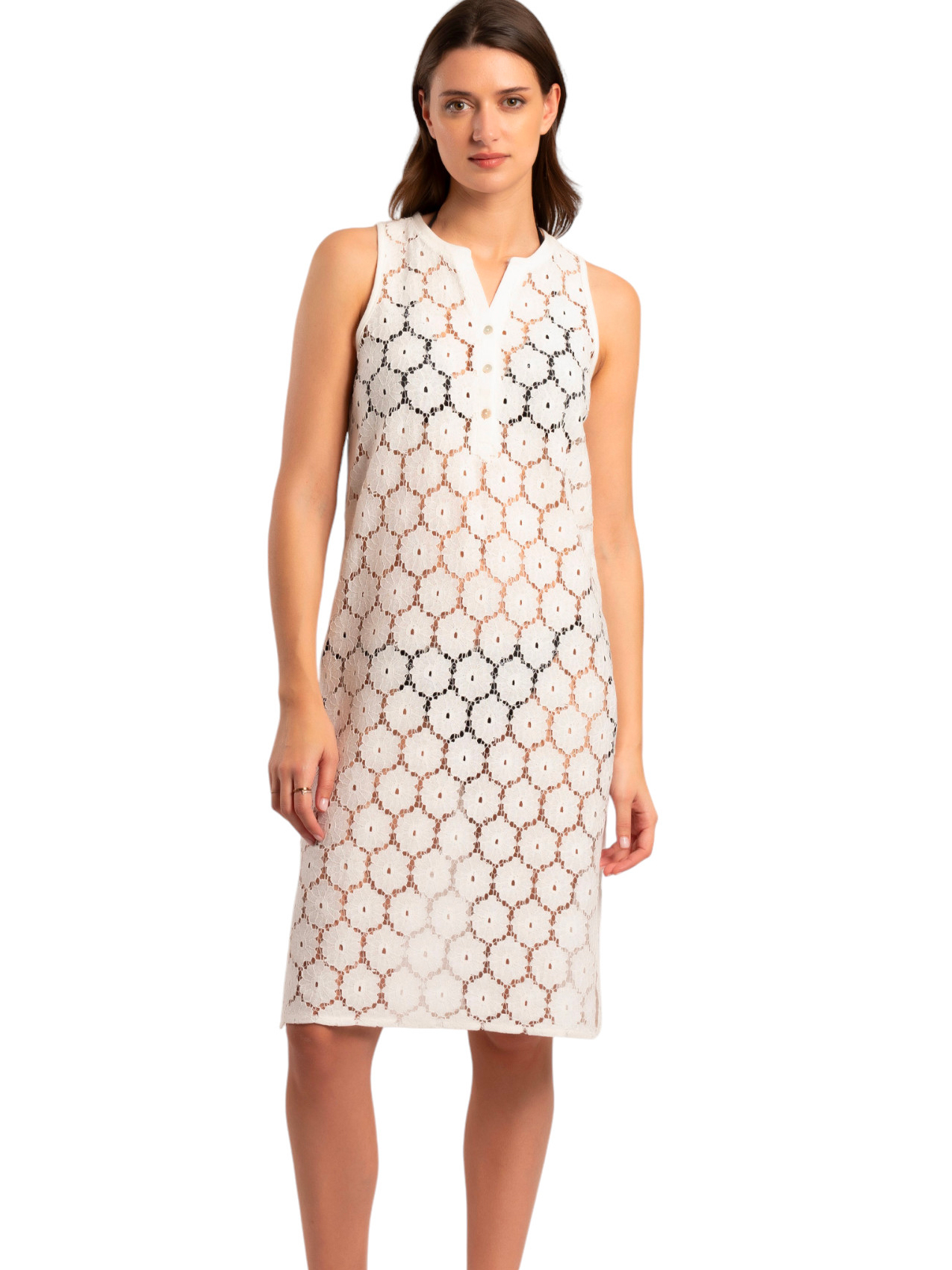 Robe de plage transparente sans manches Beach Flowers, ADMAS