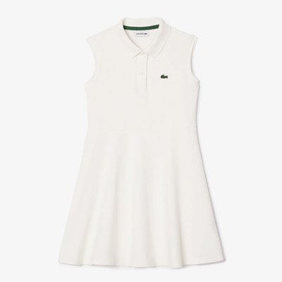 Cotton Sleeveless Polo Dress with Full Skirt LACOSTE