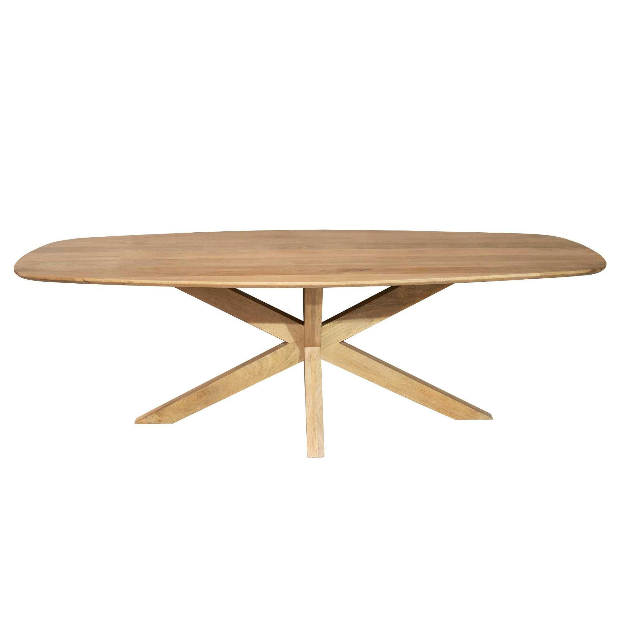 Table à manger ovale organique à pied central 240 cm NERO, PIER IMPORT
