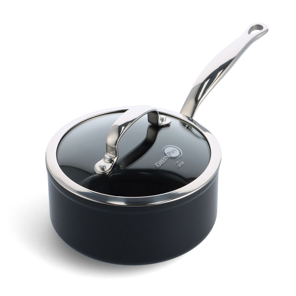 Casserole 18 cm aluminium forgé revêtement céramique avec couvercle - Barcelona Pro, GREENPAN