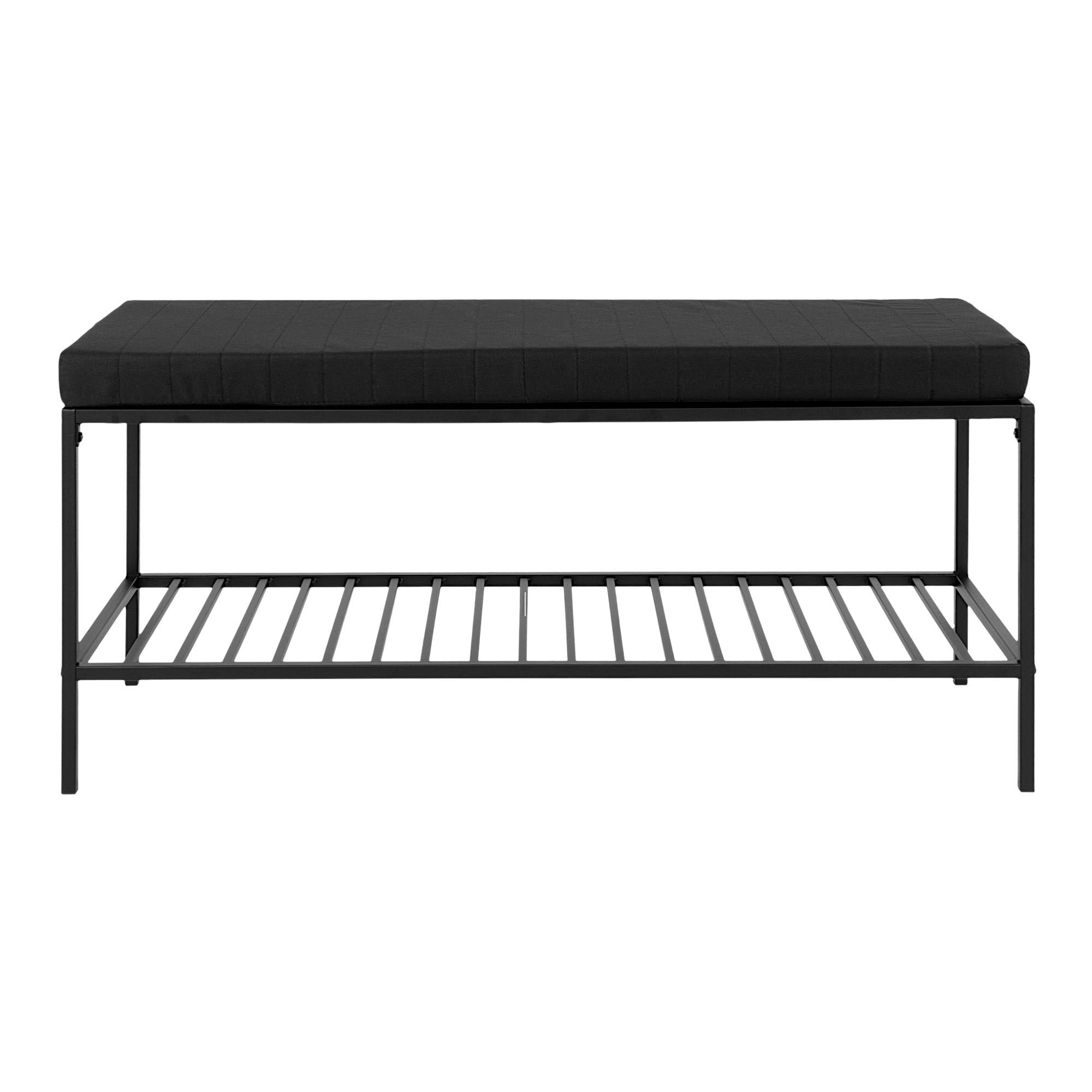 Banc d'entrée noir avec rangement chaussures VARDE, PIER IMPORT
