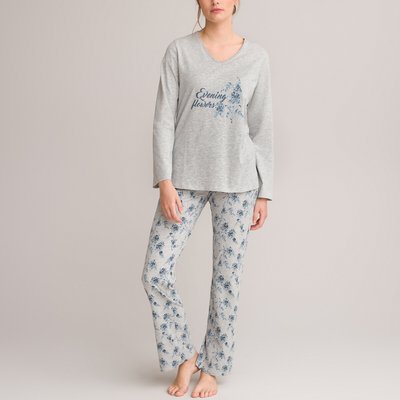 Langärmeliger Pyjama aus Baumwolle, bedruckt ANNE WEYBURN