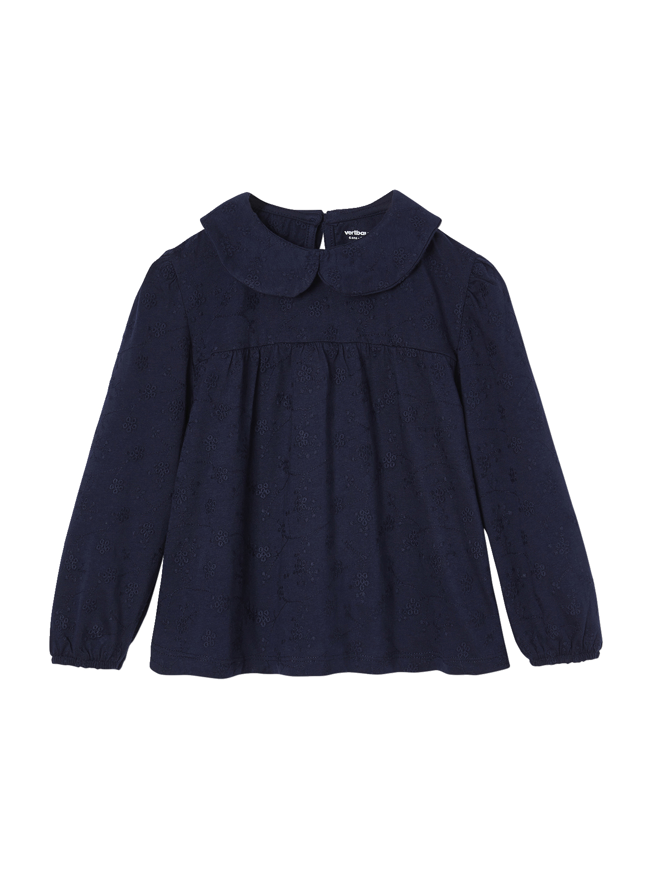 T-shirt blouse en broderie anglaise manches longues, VERTBAUDET