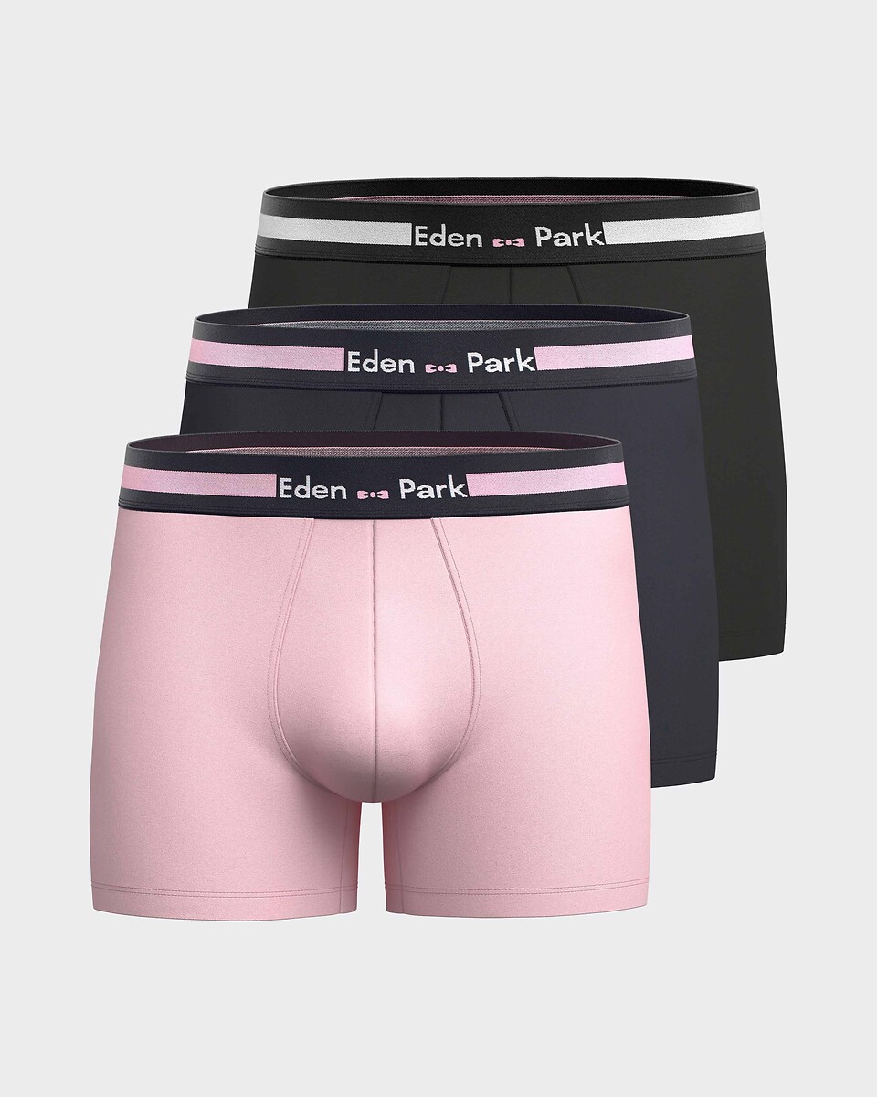 Lot de 3 boxers unis, EDEN PARK