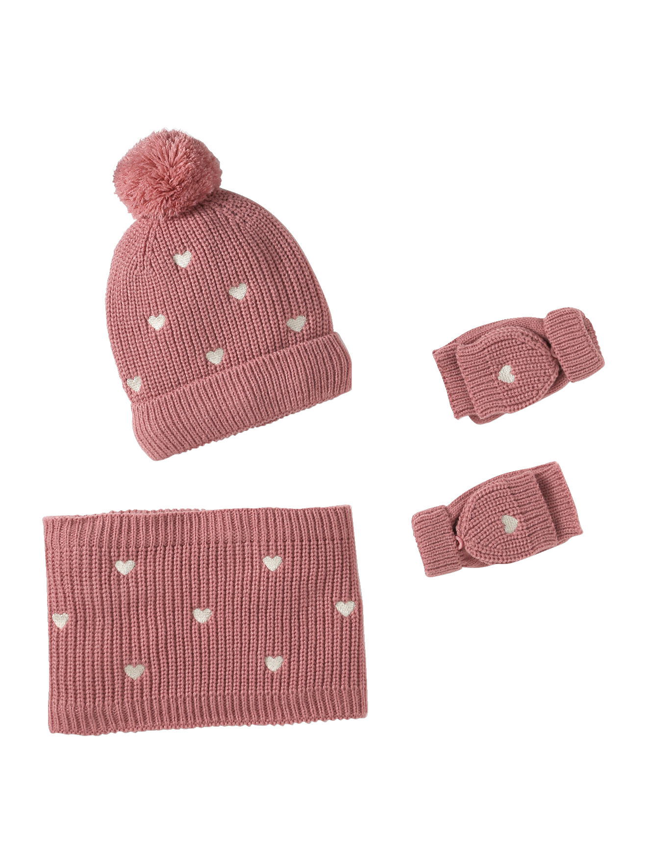 Ensemble tricot bonnet, snood et mitaines, VERTBAUDET
