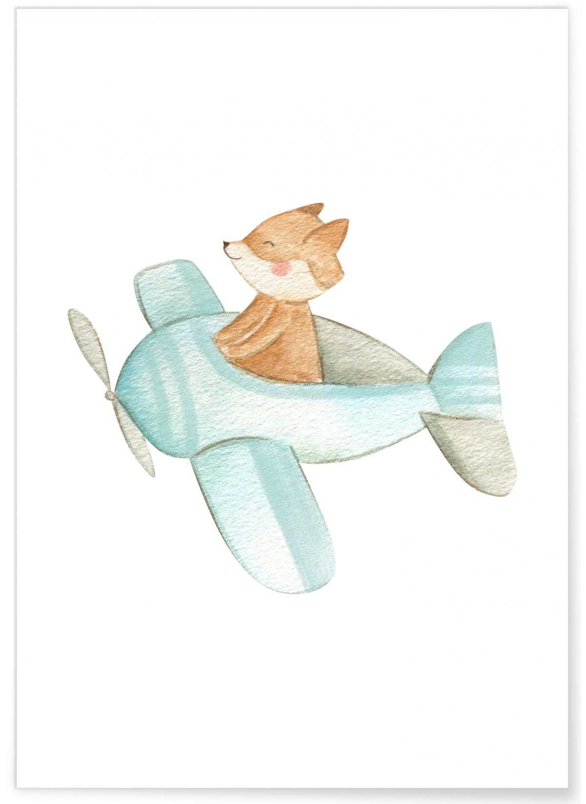 Affiche Enfant Renard Avion, L'AFFICHERIE