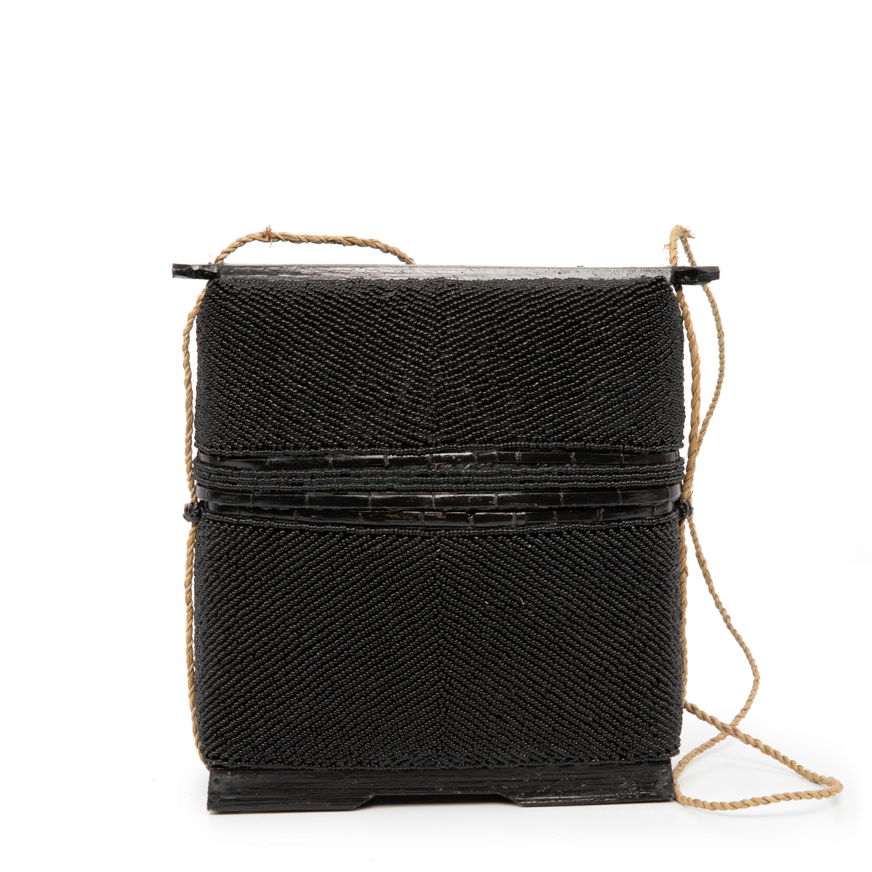 Panier en bambou et perles BEADED, BAZAR BIZAR