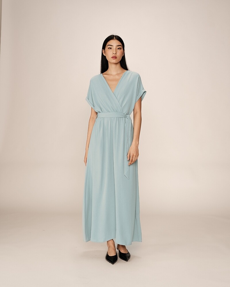 Soepele maxi-jurk met riem, PAPILLON