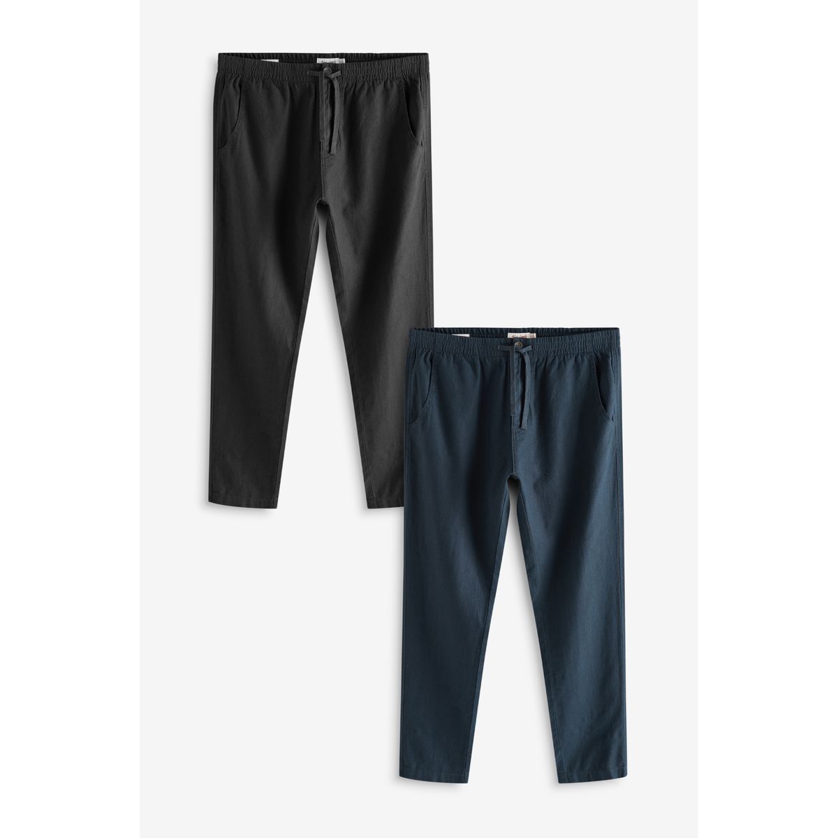 Pantalon en coton et lin à cordon, lot de 2, NEXT