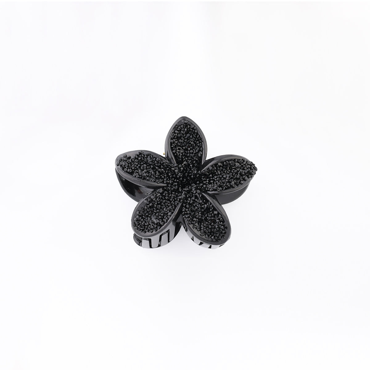 Pince à cheveux fleur noire à strass, BALABOOSTE