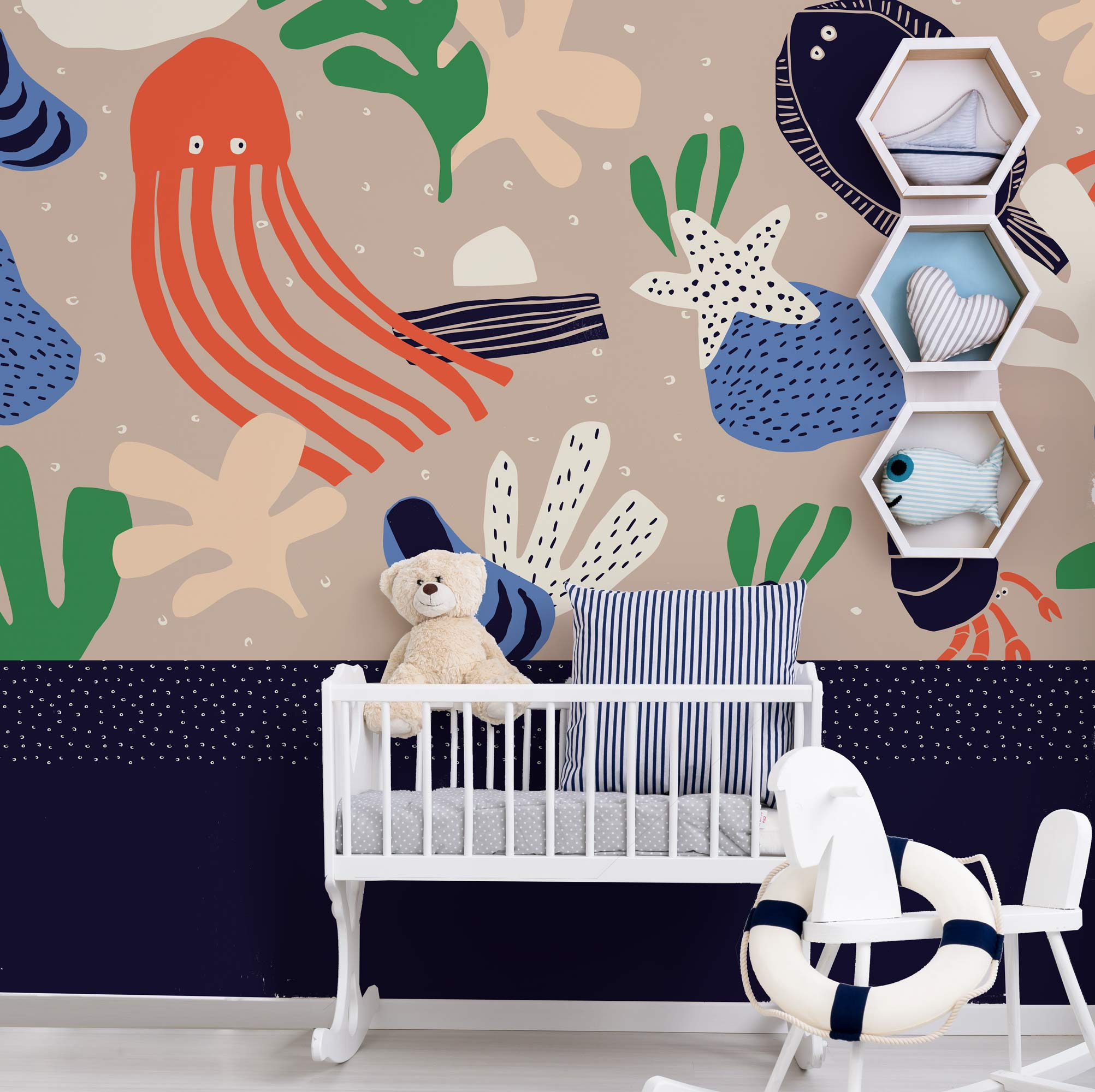Papier peint panoramique Crabes, 150 x 250cm, ACTE DECO