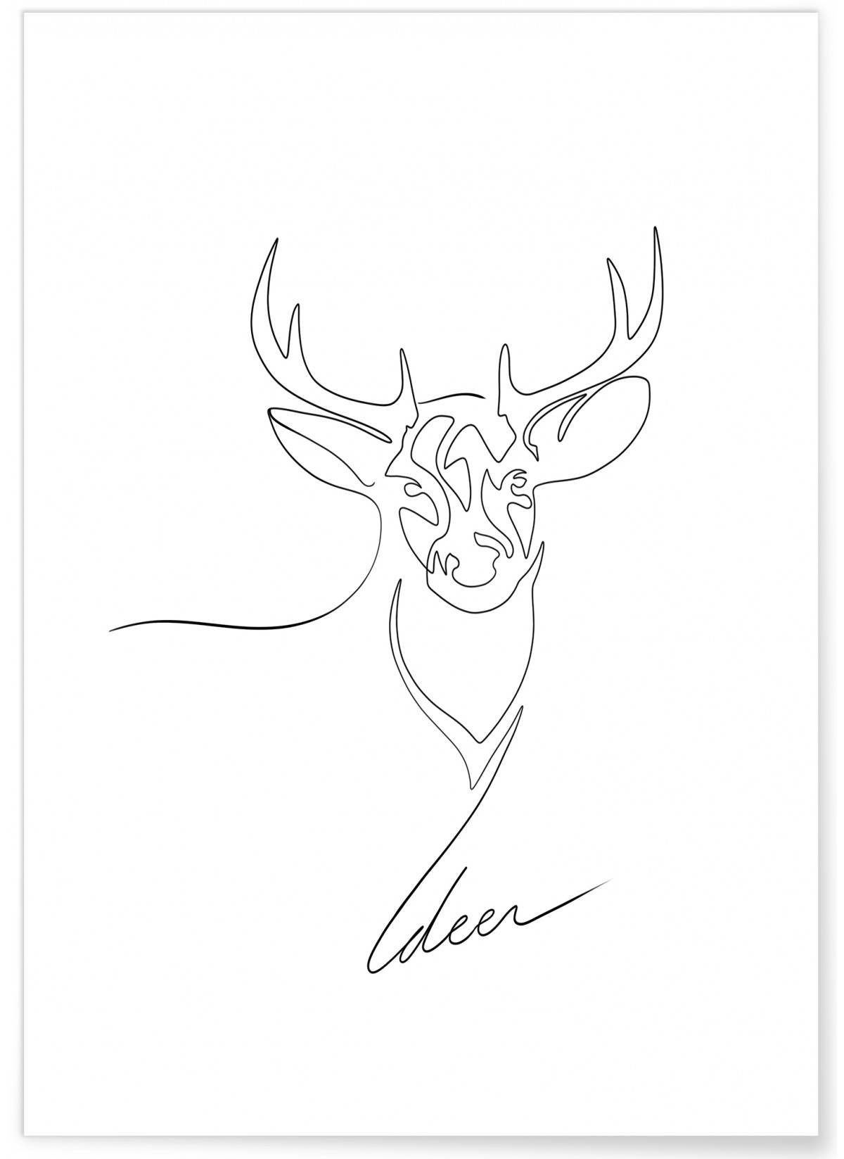 Affiche Line Art Deer, L'AFFICHERIE