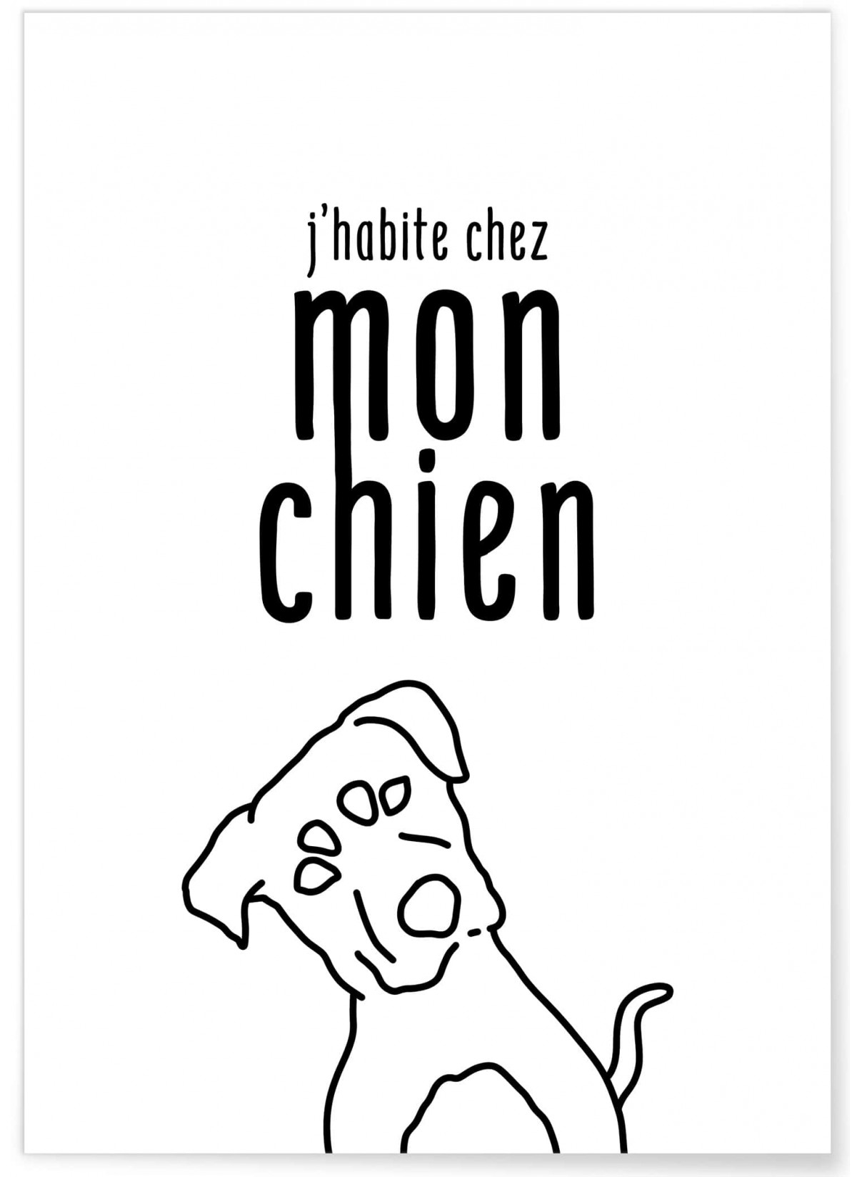 Affiche 'J'habite chez mon chien', L'AFFICHERIE