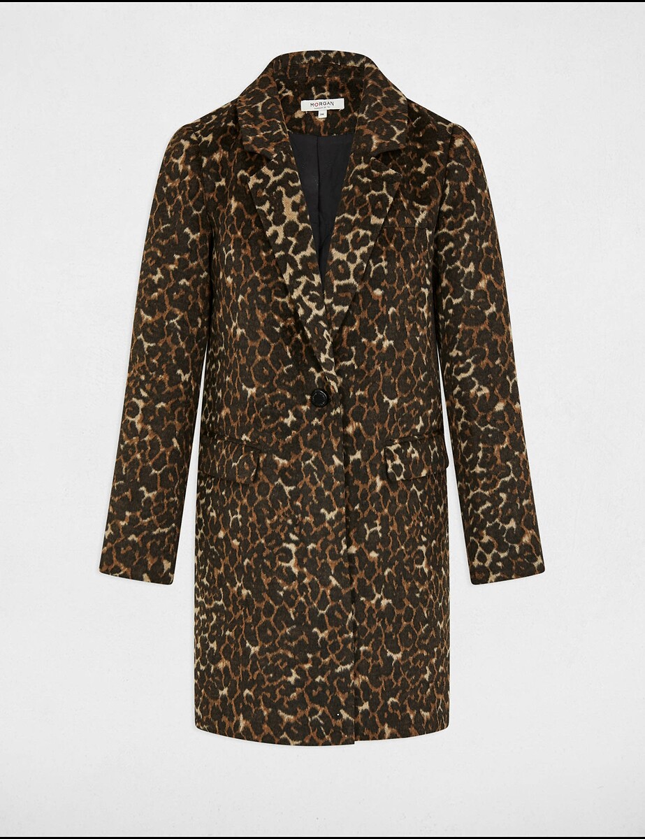Manteau long imprimé léopard