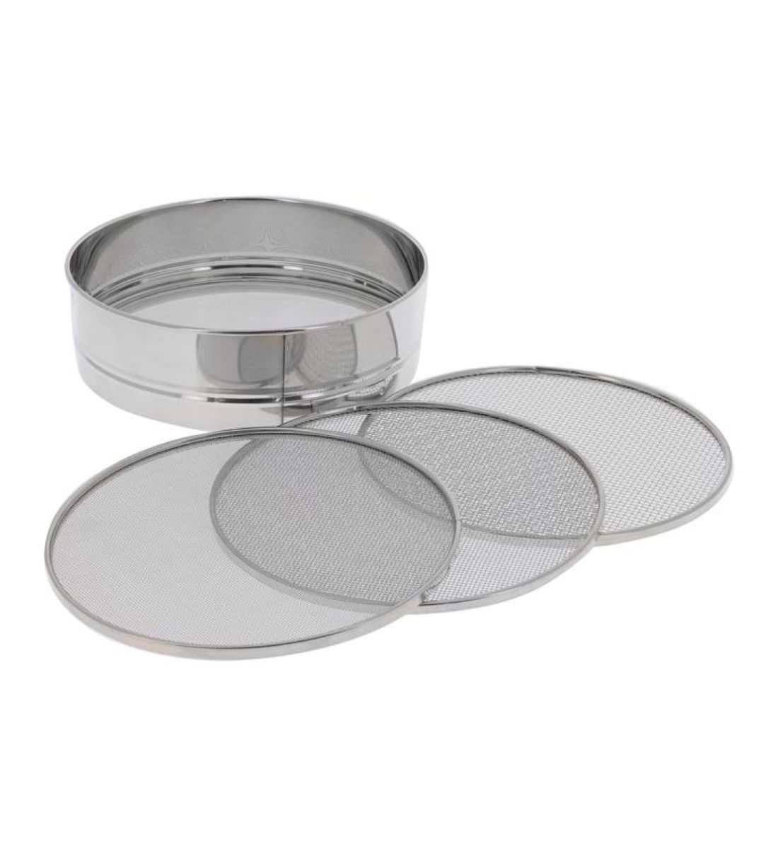 Tamis en inox avec 4 mailles interchangeables d20 cm, DE BUYER