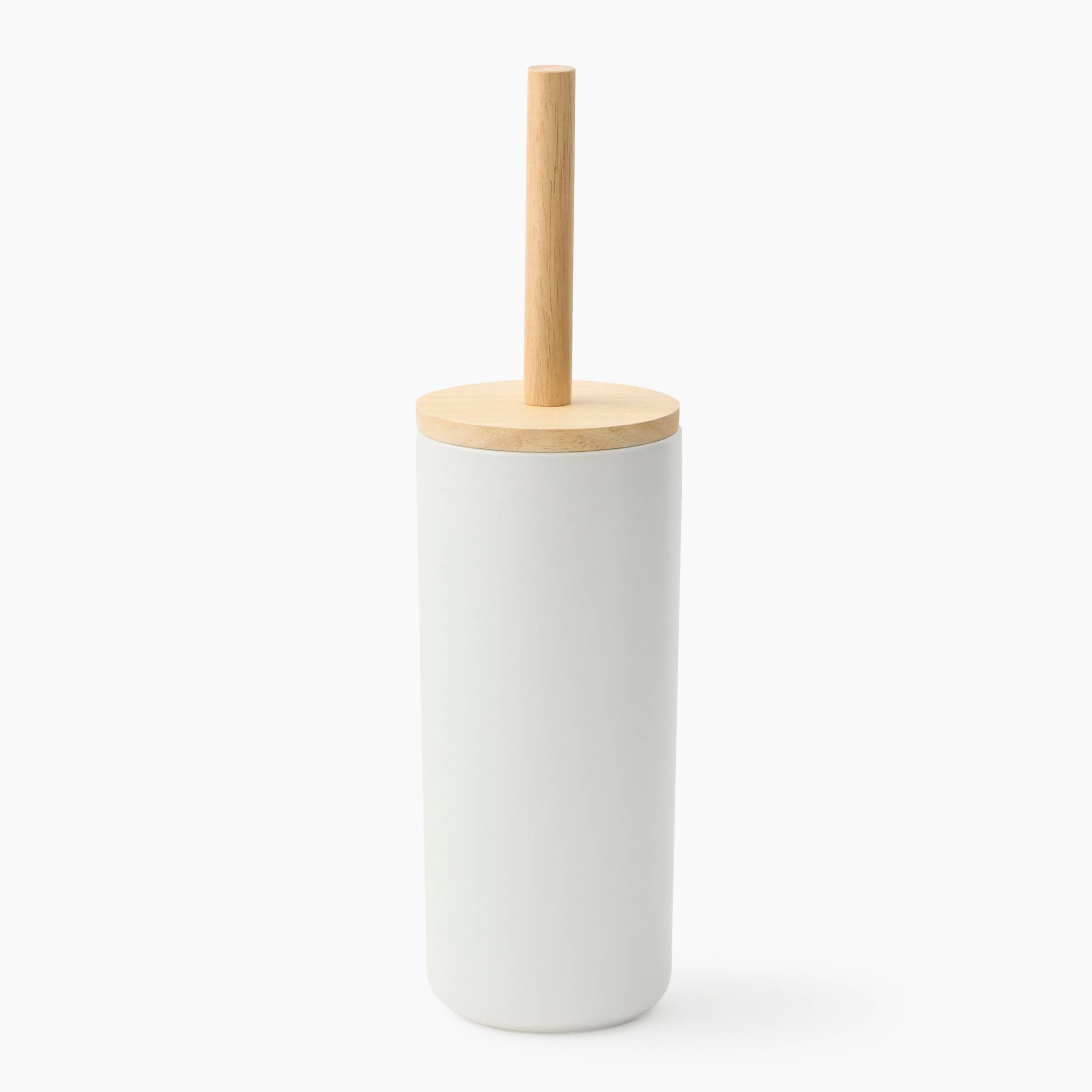 Porte-balai de toilette, 39x10.7cm, en céramique et bois, MONOPRIX