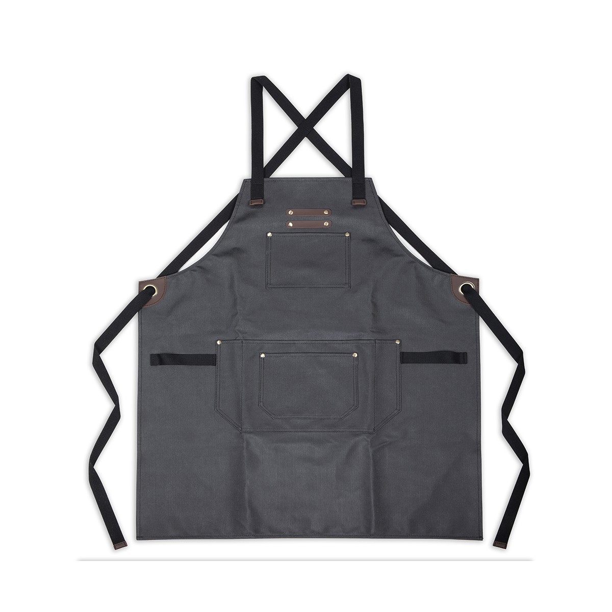 Tablier en toile enduite et cuir, LIVOO