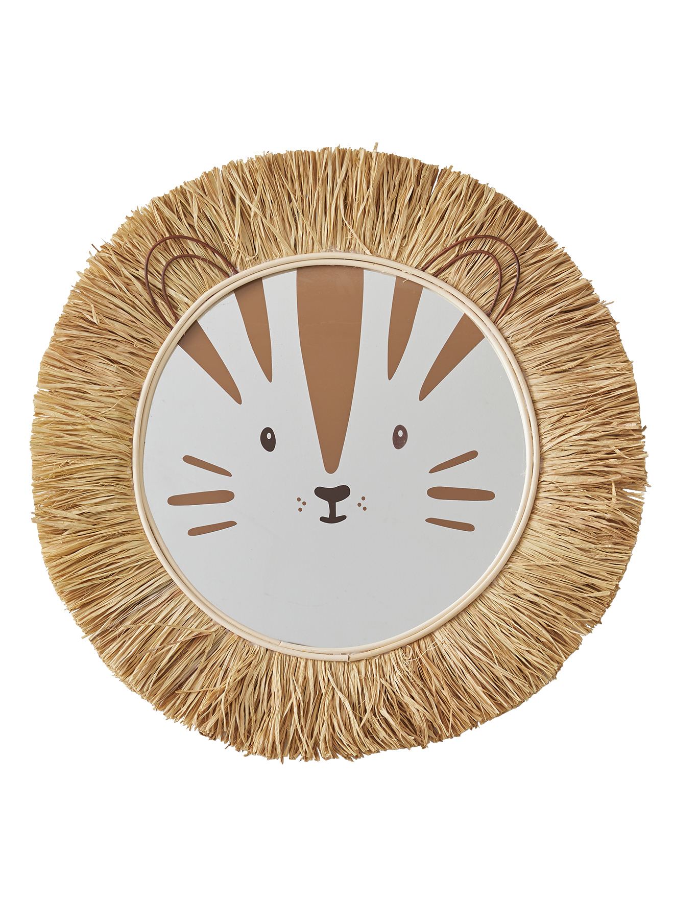 Miroir XL Lion en rotin et raphia, VERTBAUDET