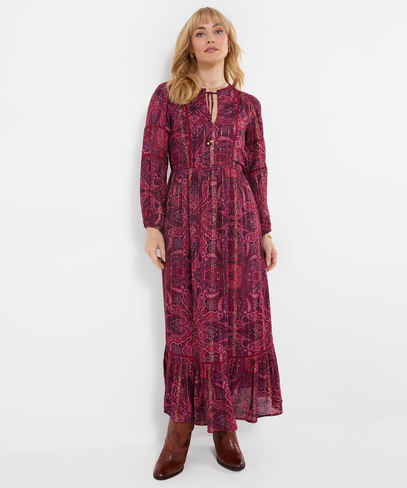 Magnifique Robe Longue Bobo à Manches Longues, JOE BROWNS
