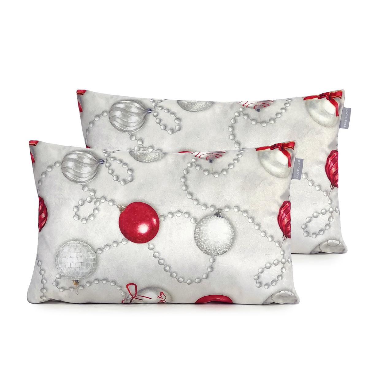 Lot de 2 housses de coussin en velour de NOËL XMAS DAYS, NAF NAF HOME