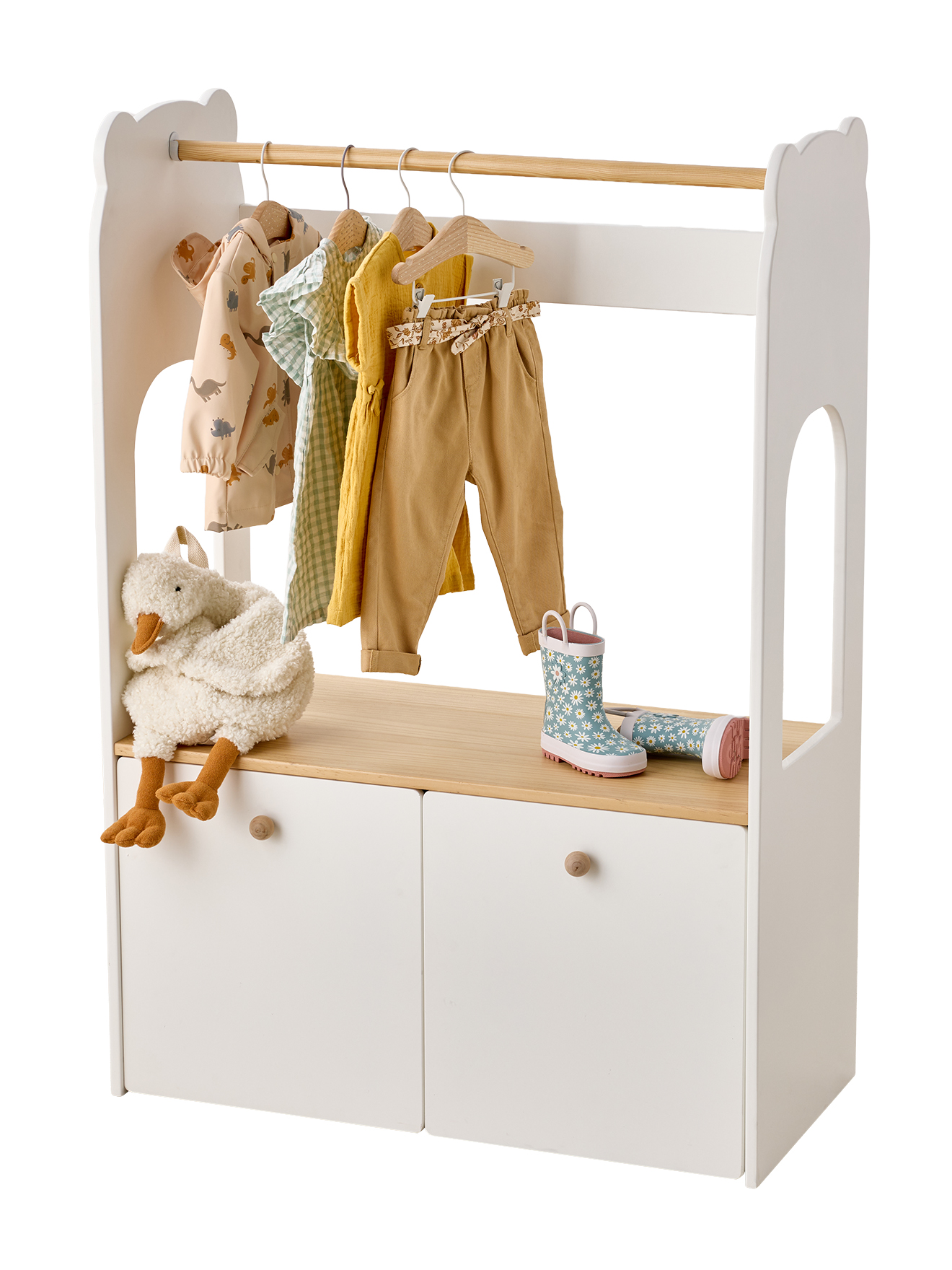 Portant et bureau enfant 2 en 1 Ourson, VERTBAUDET
